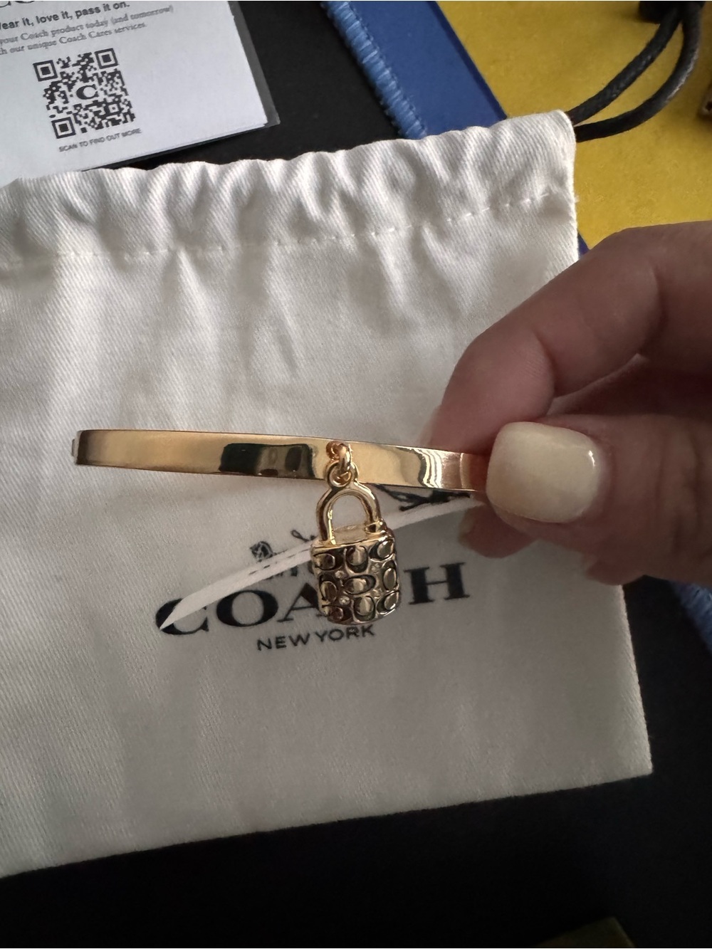Coach Jewelry | Gold Padlock Bangle Bracelet - NWT - Picture 3 of 4